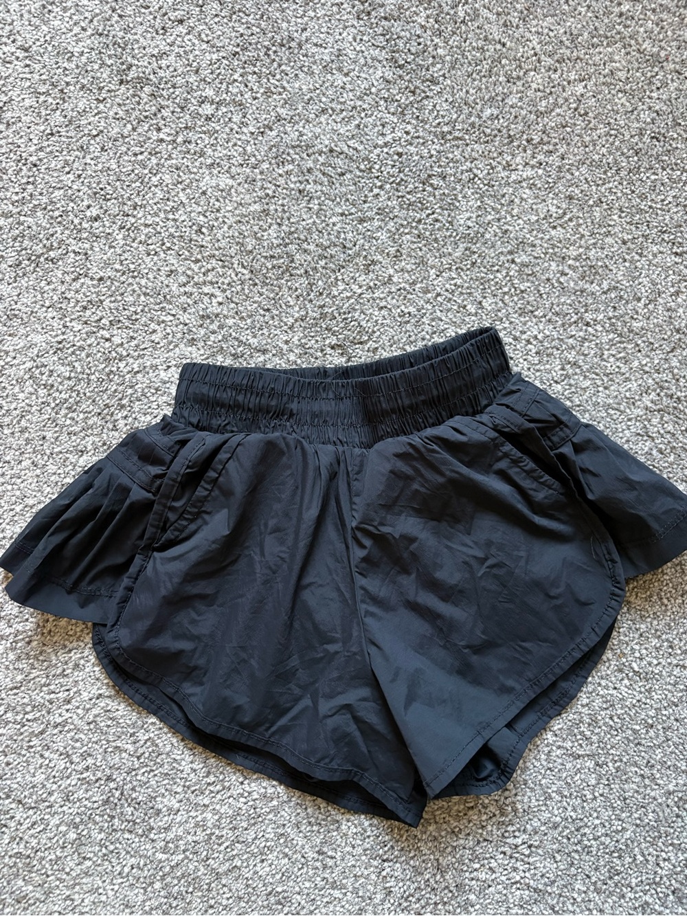 Girls' Black Elastic-Waist Play Shorts